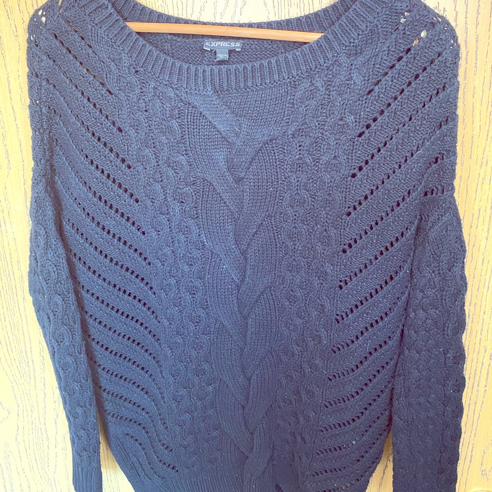 Black Express Crochet Sweater
